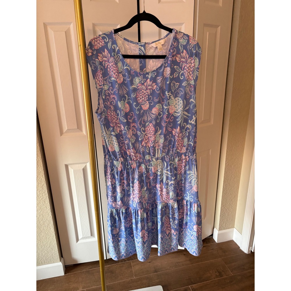 Lilly Pulitzer Dress NWT Danville Sunwashed Blue Citrus Crush Size XL